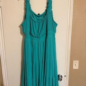 Torrid Green Ruched Maxi Sundress